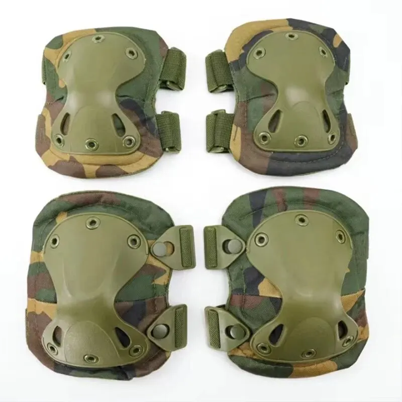 Outdoor Tactical Protective Gear Set Of 4 Knee Pads Elbow Pads For Outdoor Cycling Mountaineering