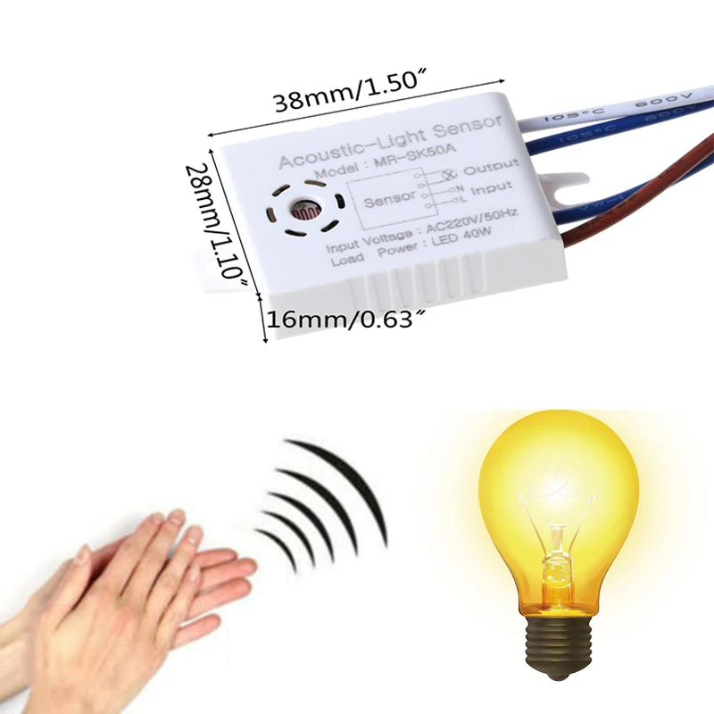 1pc Lichtsensor Schalter Detektor Ton Sprach sensor intelligente Auto-Ein-Aus-Smart-Home-Steuerung