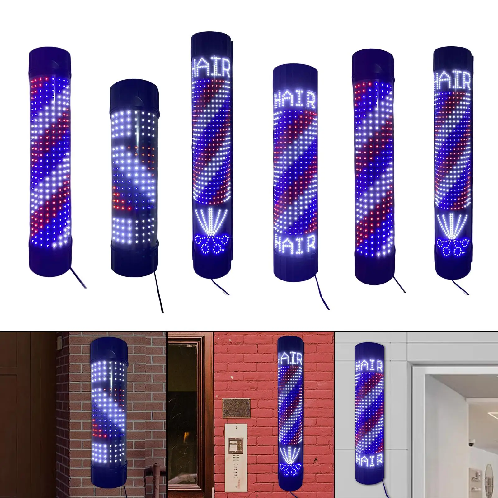 Barber Shop Offenes Schild Rotierendes Nachtlicht Barber Pole LED-Licht für Friseurparty