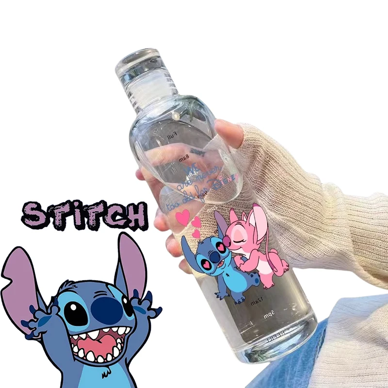 Neue 500ml Disney Stitch Wasser becher Wasser flaschen Kunststoff transparent Anime Cartoon Student