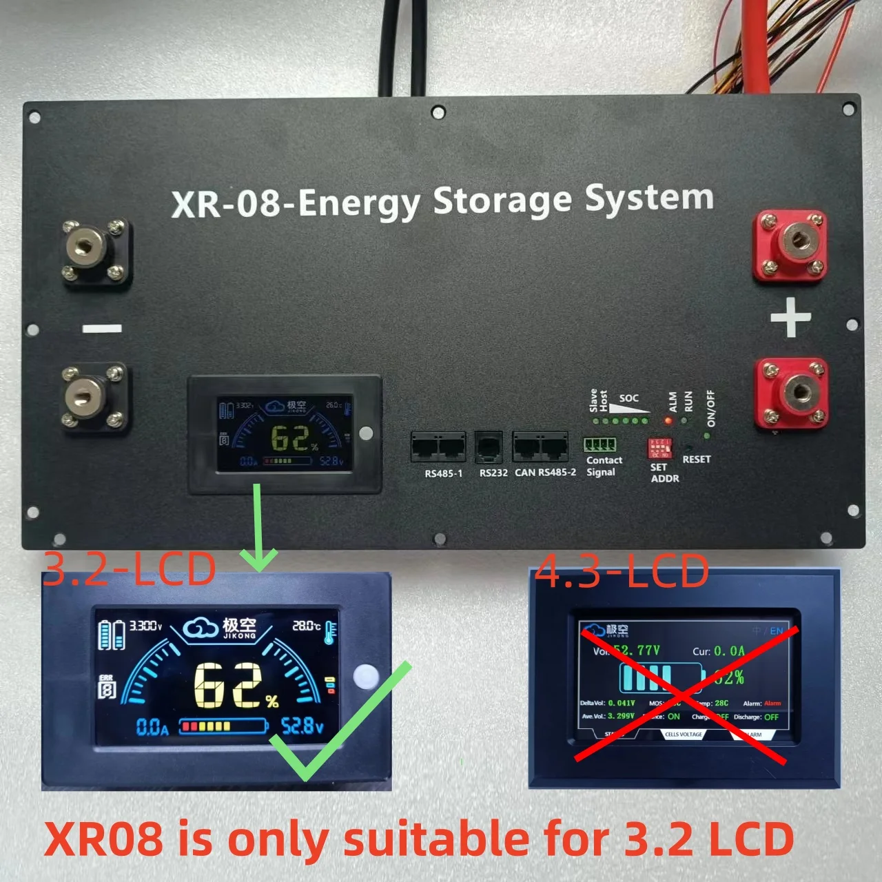 Jk bms-3,2 lcd xr08-48 v280ah power box lifepo4 batterie gehäuse solar home energie speicher 16s