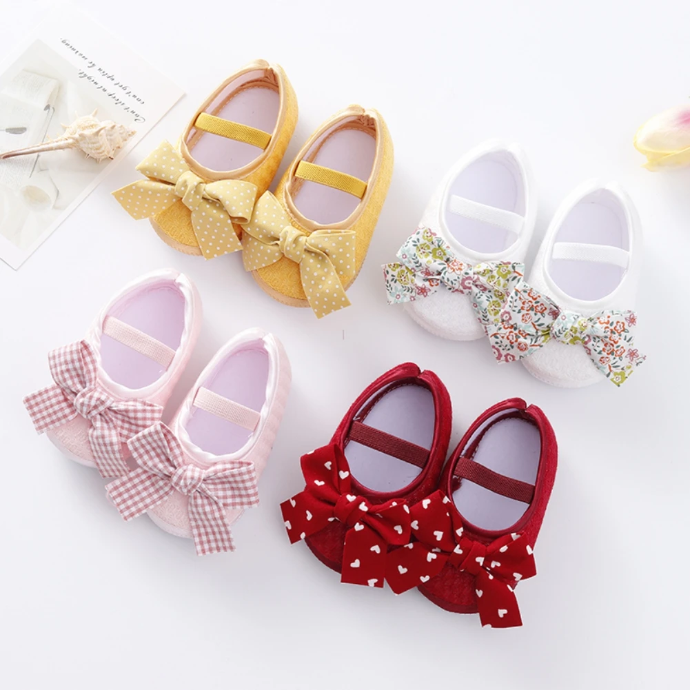 Baby Mädchen Schuhe mit Baby rutsch feste weiche Sohle niedlichen Bowknot Neugeborene Prinzessin