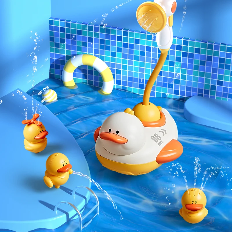 Baby Cartoon Ente dusche Klassische Dusche Bad Spielzeug Tier Streuen Badezimmer Schwimmen Baden