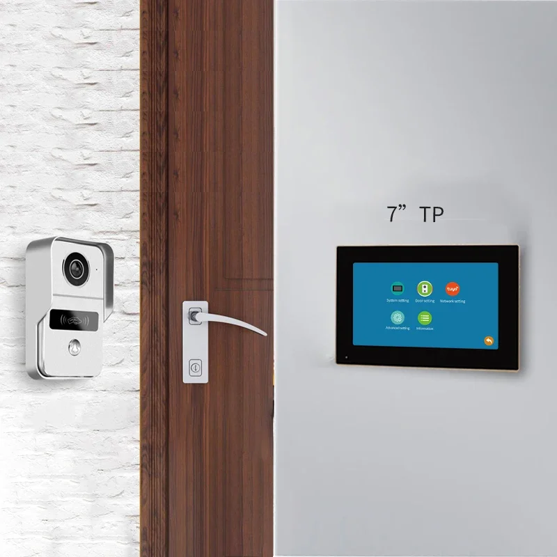 TUYA 1080P 7 Zoll Touchscreen Drahtlose Wifi Video Türklingel Smart APP Home Intercom Kit für RFID