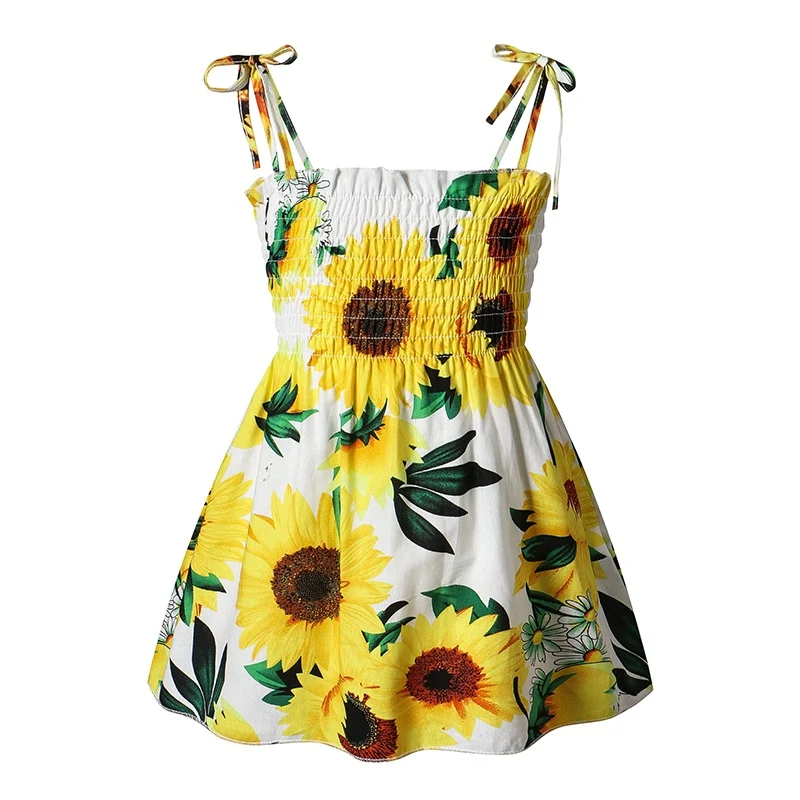 Sommer Baby Mädchen Kleid koreanischen Stil Kinder Kinder Mode lässig niedlichen Neck holder Kleider