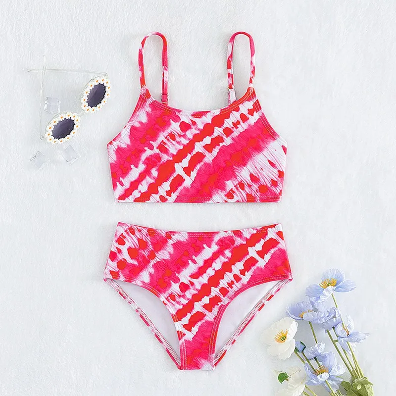 Kleinkind Baby Mädchen Badeanzug gedruckt Mädchen Bade bekleidung Kinder Bikini Set Schwimm outfit