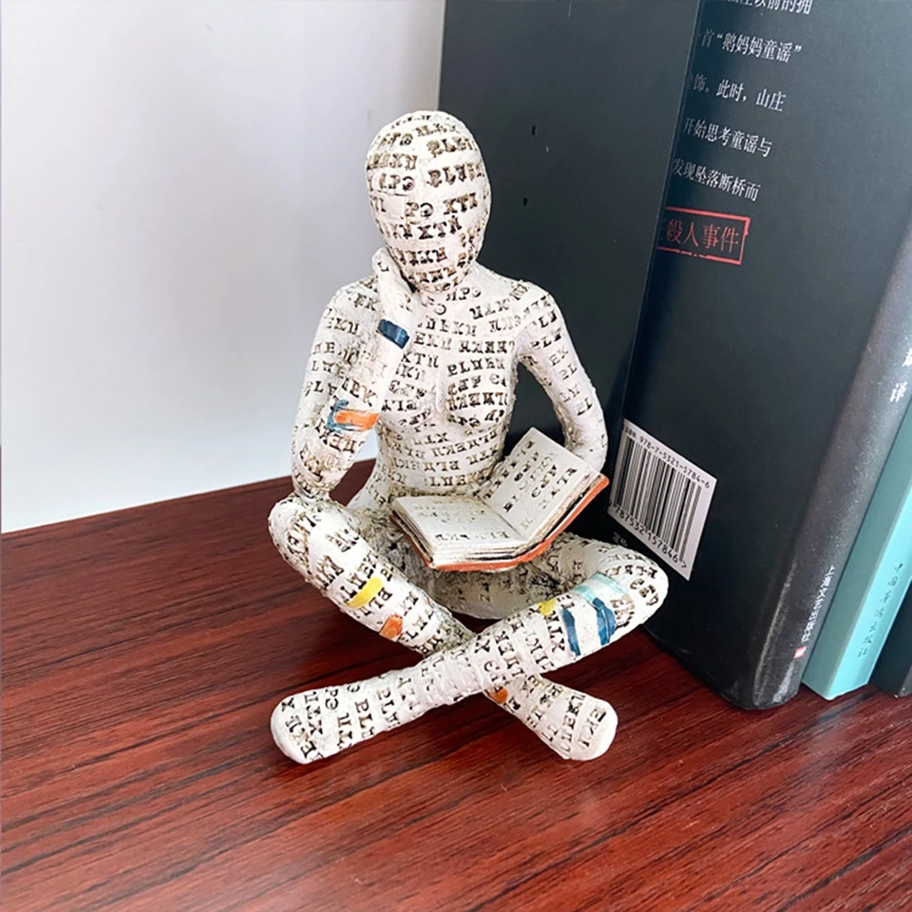 Harz lesen Frauen Skulptur Dekoration kreative Kunst Design moderne Home Office Bücherregal