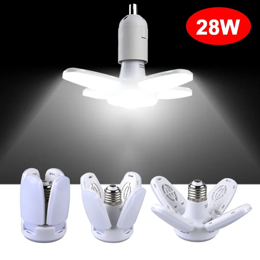 1-5packs faltbare 28w LED-Lampe E27 Lüfter blatt LED-Lampe Scheinwerfer für Home Decken paneel Raum