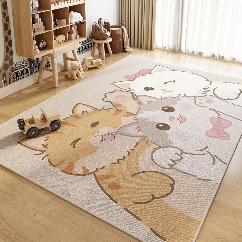 Vika macartoon home rutsch feste kinder wohnzimmer schlafzimmer voller kaffee teppich pflegeleicht