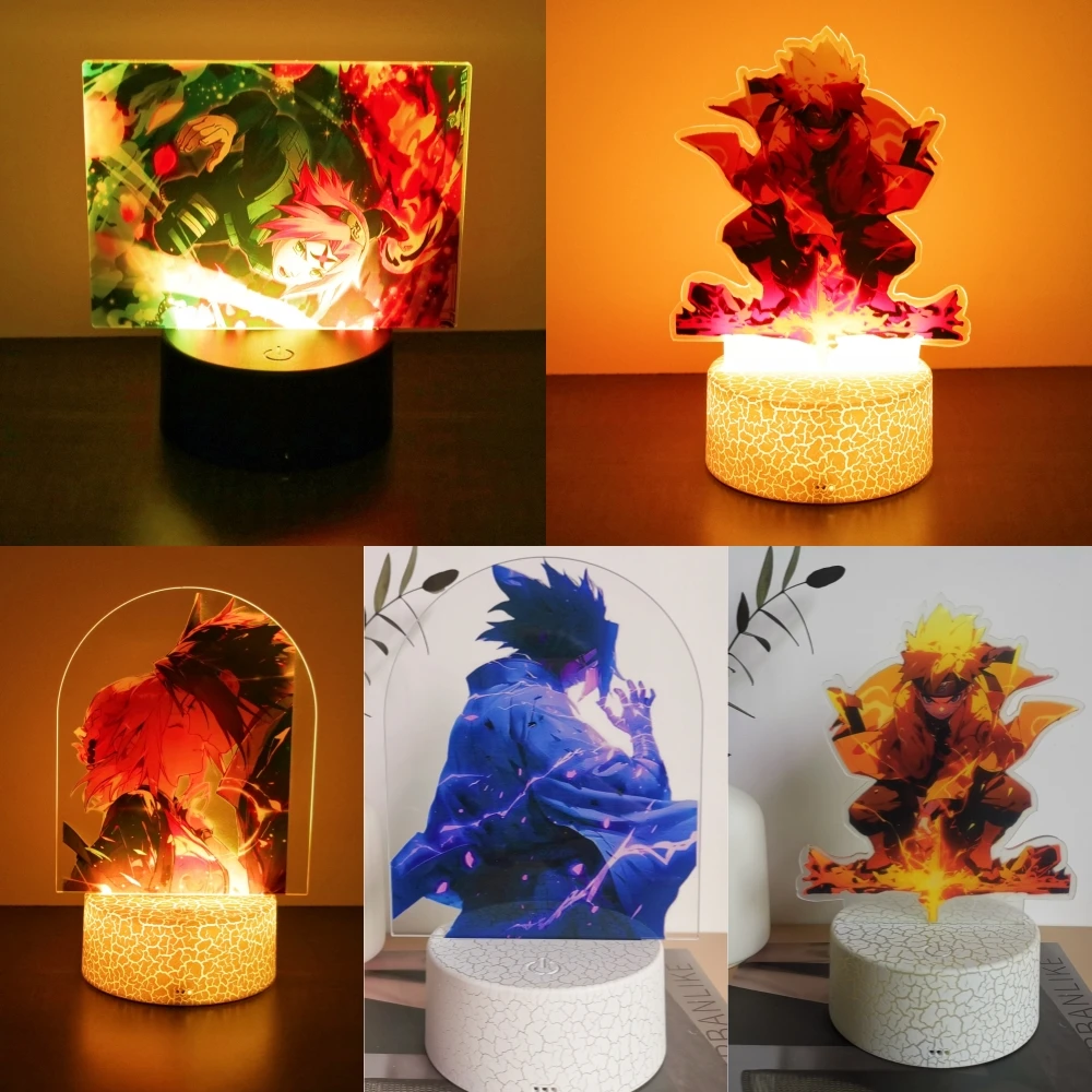 Anime Figur Naruto Kakashi 3d Lampe RGB Fernbedienung variable Modell Action Logo Spielzeug Home