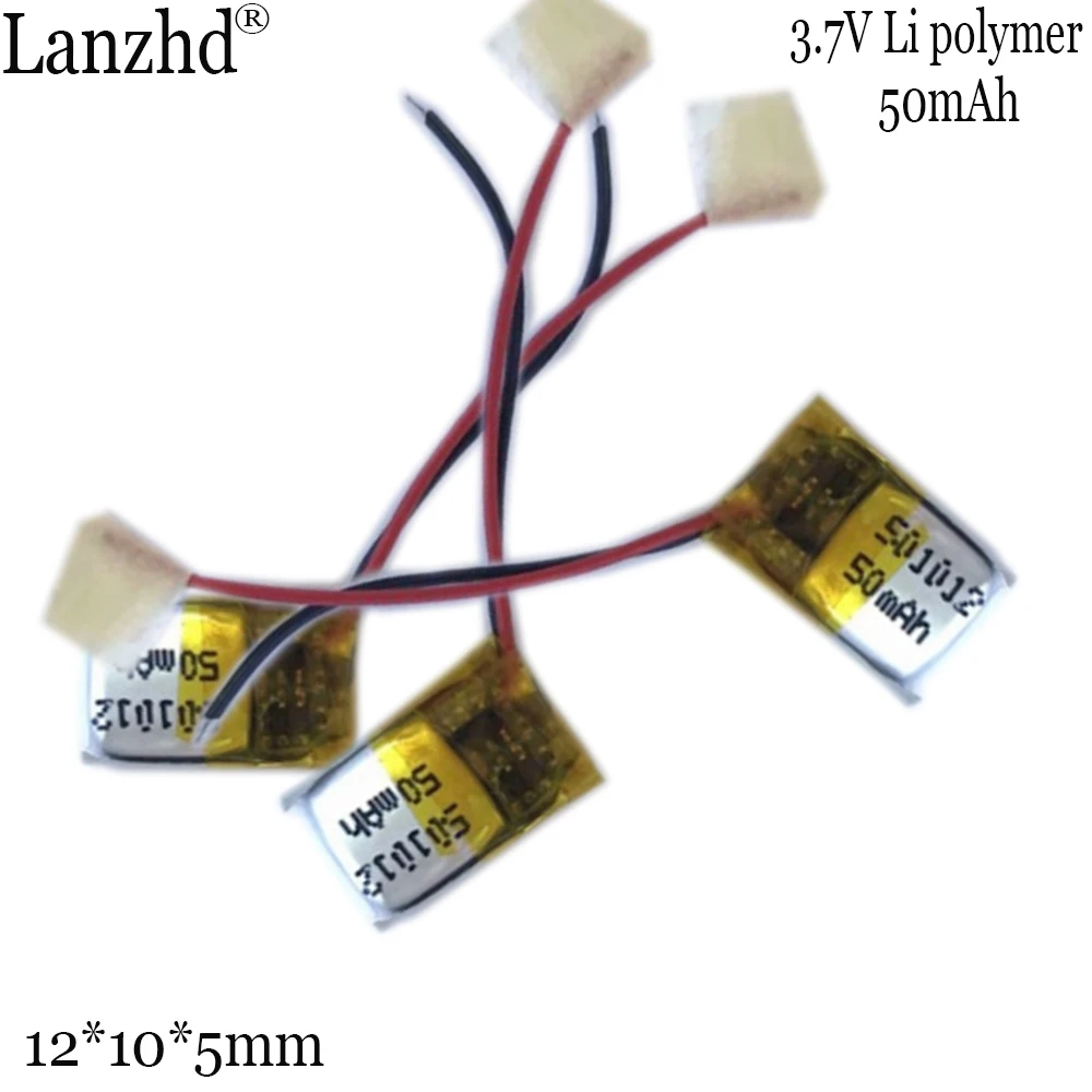 501012 50mah 3.7v lipo bateria recarregável de polímero de lítio para tws i7s i8 i12 fone de ouvido
