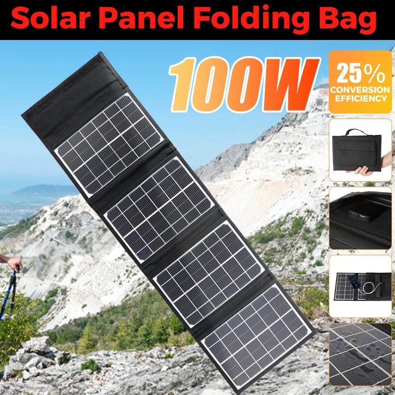 12v 100w Schnell lades chnitt stelle tragbare faltbare Solar panel Dual-USB-Ladegerät