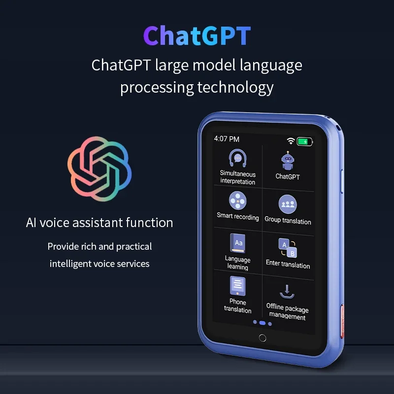 S30 übersetzer 4g volle netcom sim karte wifi intelligente echtzeit 138 sprache chatgpt smart ai