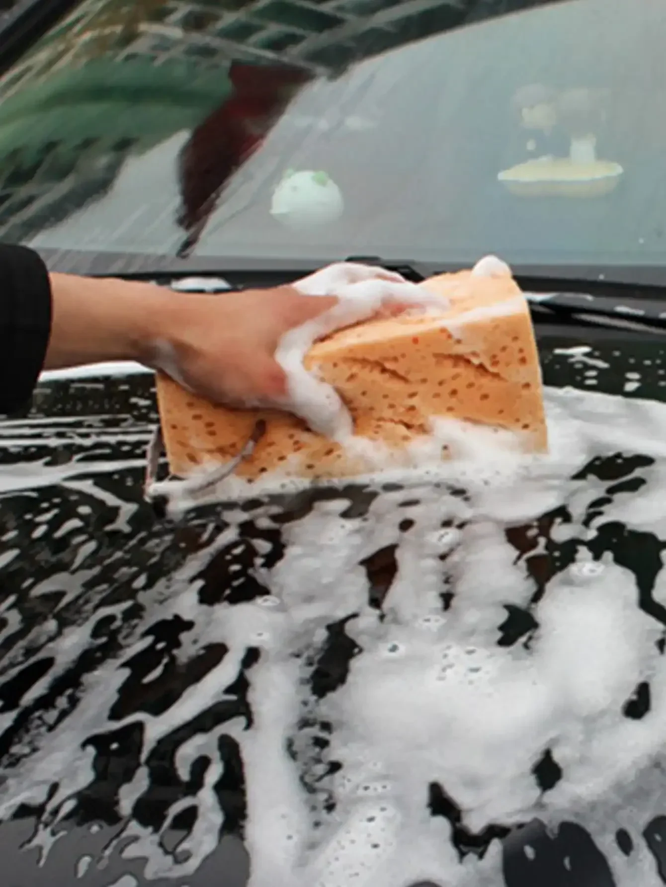 1pc Auto mit Waben schwamm Auto wasch schwamm dicke Koralle Auto wasch schwamm großes Loch frei
