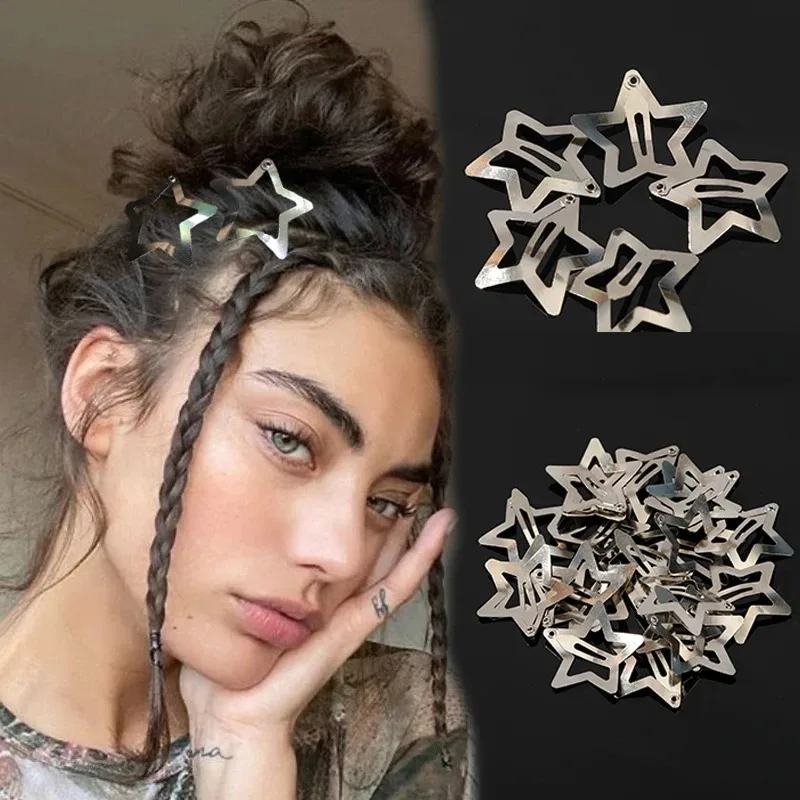 10/25/50/200 stücke Splitter y2k Star BB Haars pangen für Mädchen Metall Snap Haarnadeln Haars