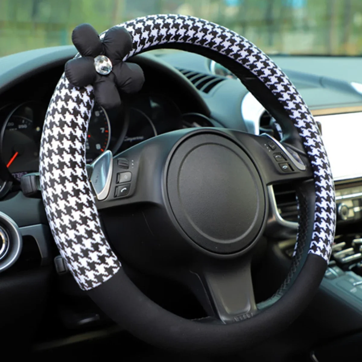 1pcnew Auto Lenkrad abdeckung unten Blumen auto rutsch feste haltbare Griff abdeckung Göttin Auto