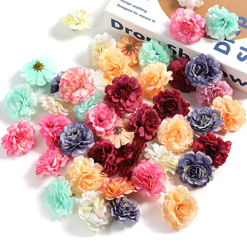 10 Stück künstliche Blumen Hochzeits dekoration gefälschte Blumen für Wohnkultur Scrap booking Seide