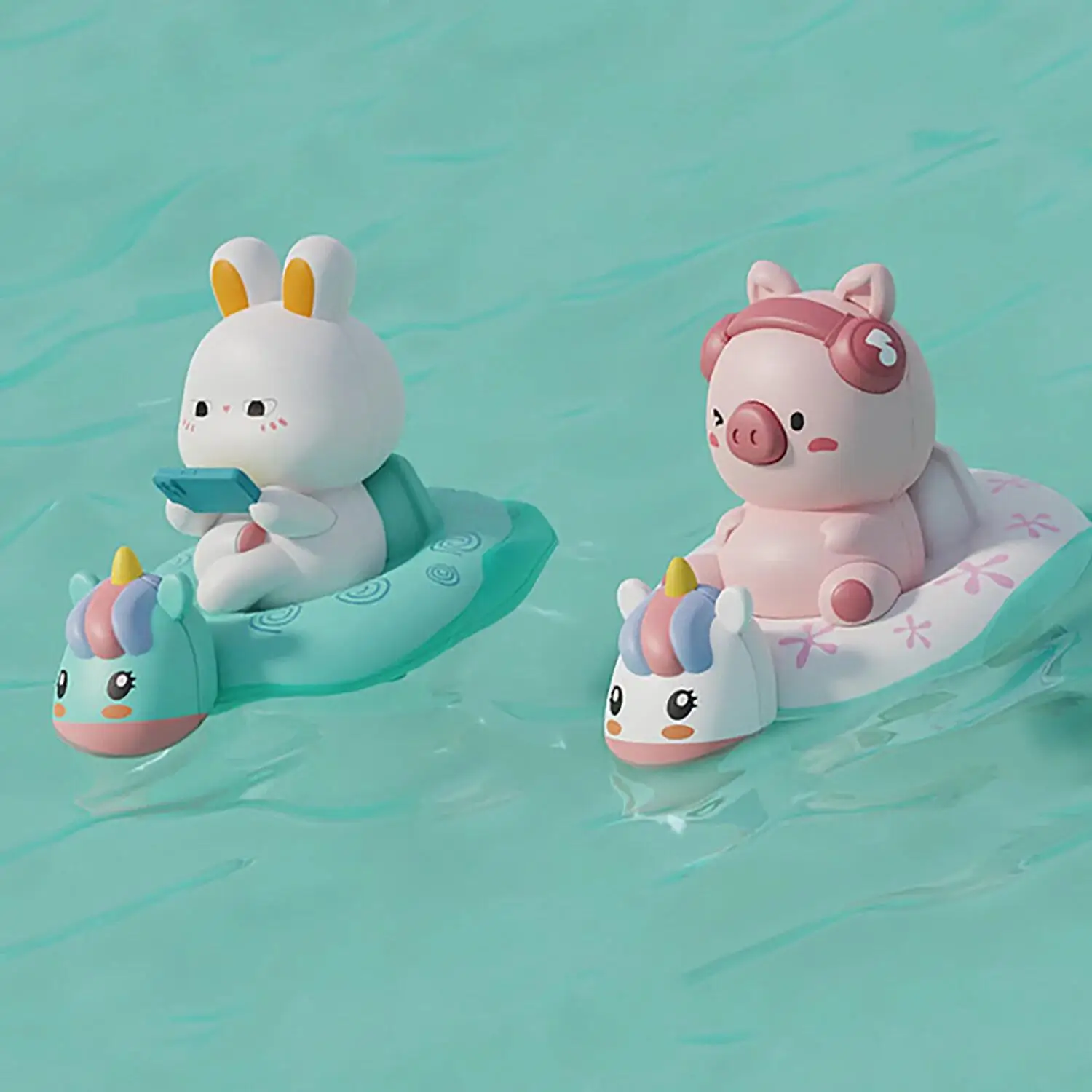 Kinder Wasserspiel kette Kaninchen niedlichen Schwein Schwimmen Kreis Uhrwerk Rudern Baby Badezimmer