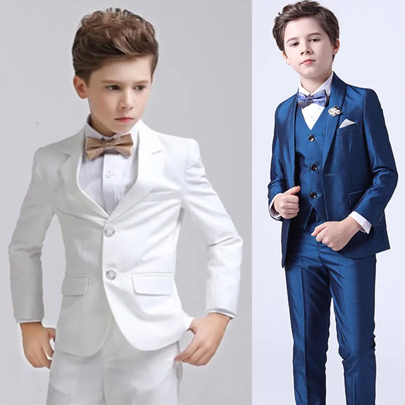 Kinder Jungen weiße Blazer Weste Hosen 3 Stück Set Kinder Taufe Hochzeit Abschluss ball Anzug Baby
