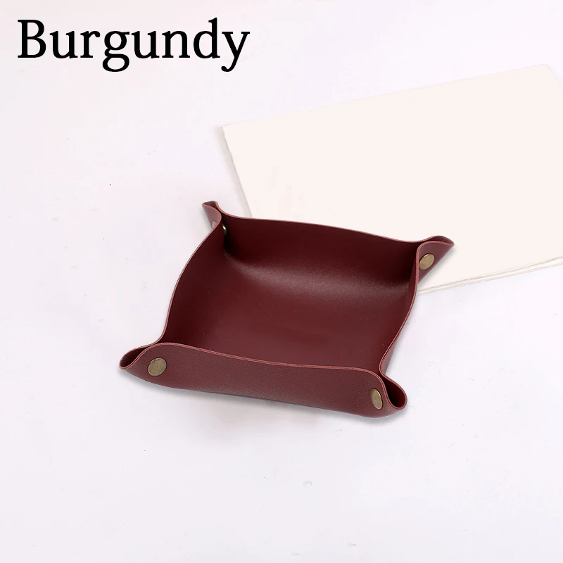 Pu Leder faltbare Box Desktop-Tablett Schmuck kosmetische Telefon Schlüssel Brieftasche Münzkorb