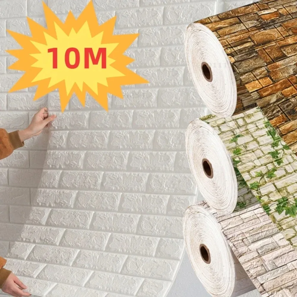 70 cmx1/5/10m 3d Tapeten dekoration selbst klebende antike Schaum ziegel tapete Wohnzimmer