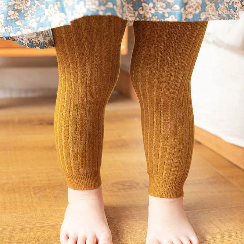 Mädchen Hosen 0-6 Jahre Baby Neugeborene Leggings Strumpfhosen Kinder feste Baumwolle Stretch Strick