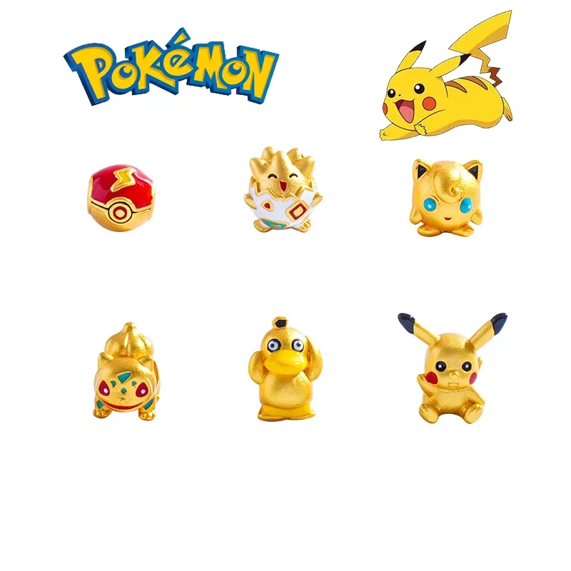 Pokemon Pikachu Psyduck Gold Farbe Messing Armband Perlen machen Schmuck Bulbasaur Togepi DIY