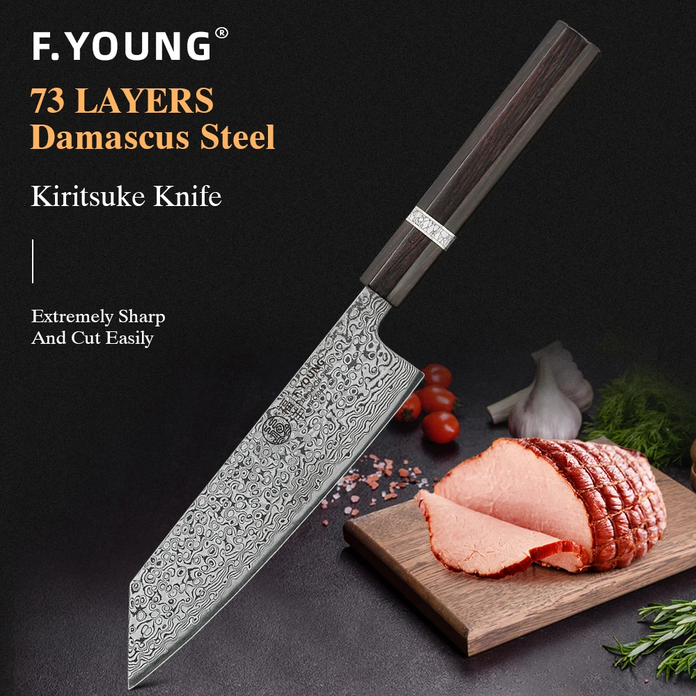 F. young 7 "japanisches kiritsuke Kochmesser hand geschmiedete Damast stahl scharfes Fleisch Gemüses