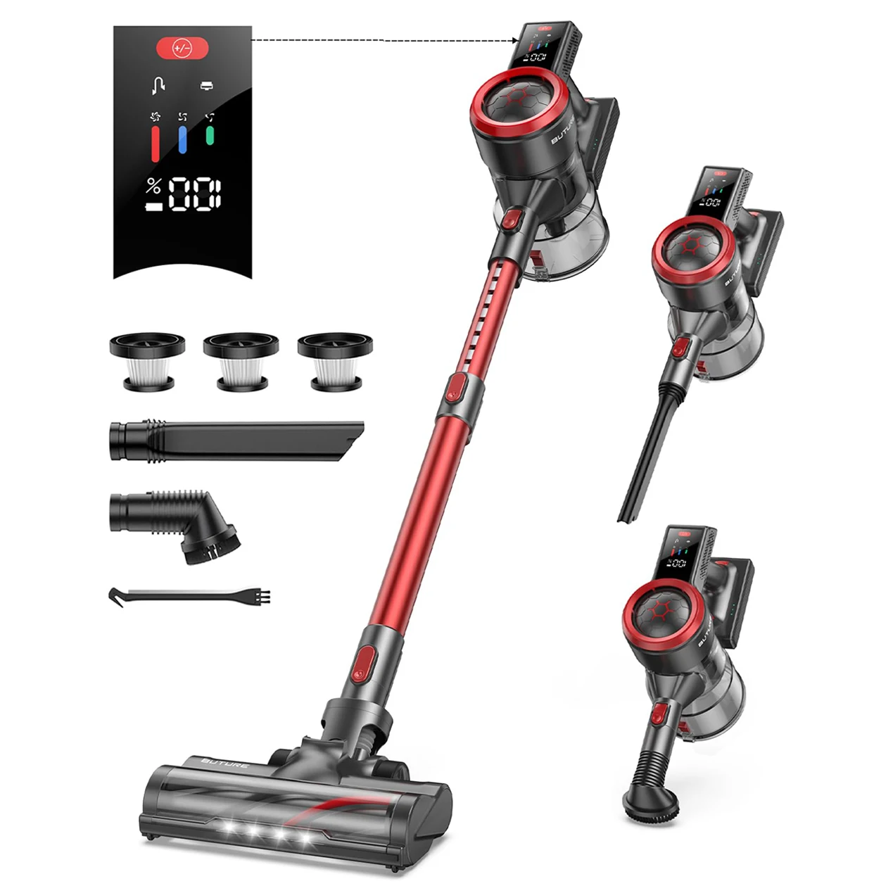 BUTURE 50KPa 500W Draadloze Draadloze Handstofzuigers voor Huisdier Huishoudapparatuur 1.5L Stofbeker Verwijderbare Batterij