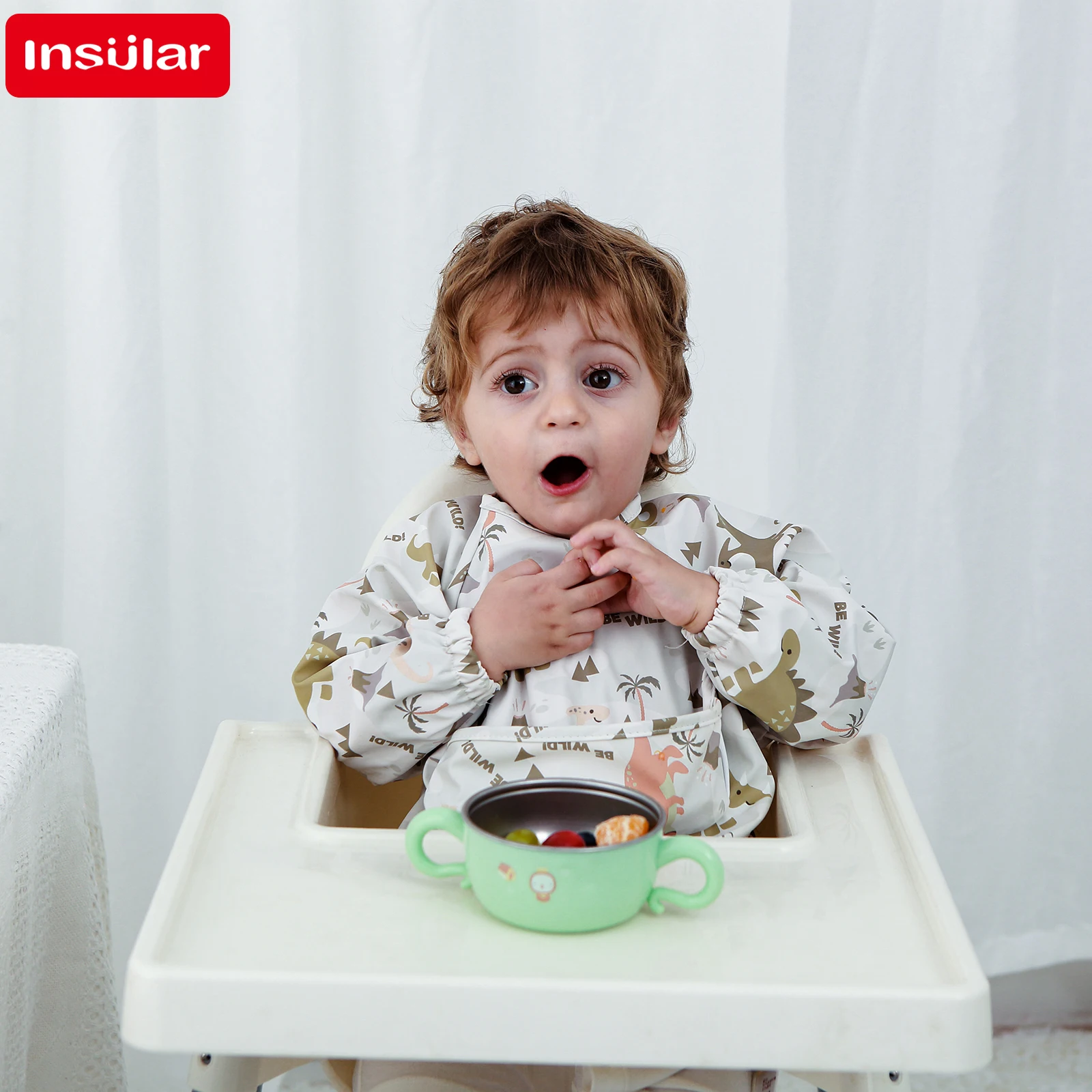 Wasserdichte Langarm schürze des neuen Babys mit Tasche Kleinkind Spuckt uch Jungen Mädchen