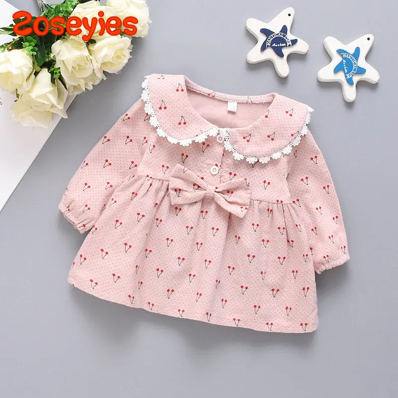 Frühling und Herbst lang ärmel iger Baumwoll rock neue weibliche Baby kleid Mädchen Kleidung