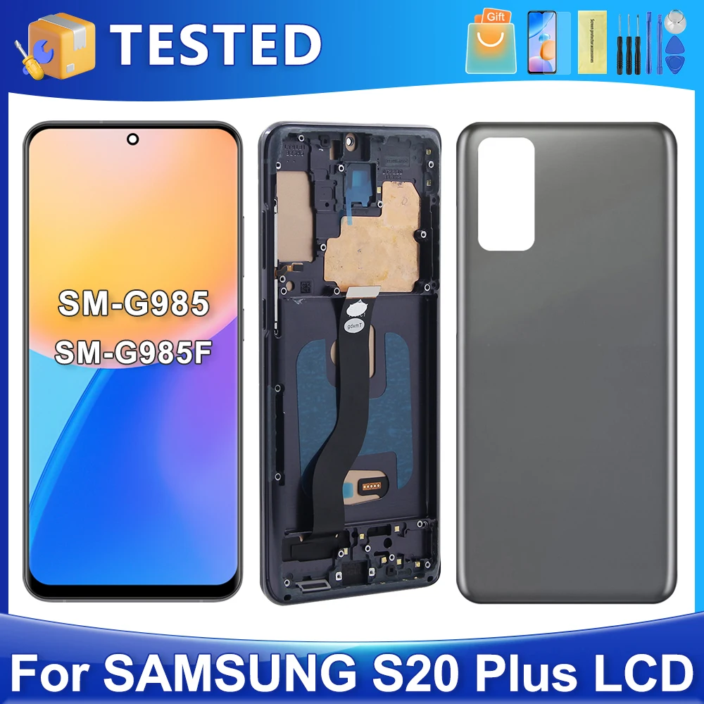 S20 plus für samsung getestet s20 g985 g985f g985f/ds lcd display touchscreen digitalis ierer