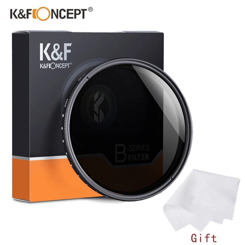 K&F CONCEPT ND2-ND400 Fader Variable ND Filter 37-82mm Adjustable Neutral Density DSLR Camera Lens