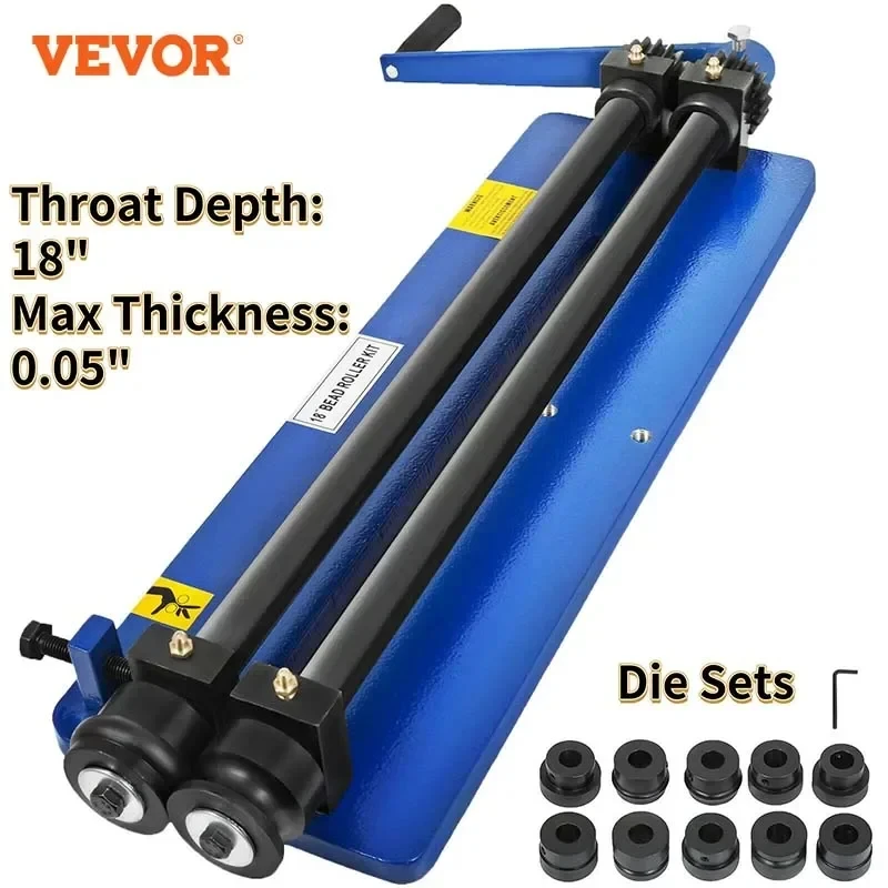 Vevor Bead Roller Former Swager Rotations press maschine 460mm 18 "1,2mm 6 Rollen setzt Hals tiefe,