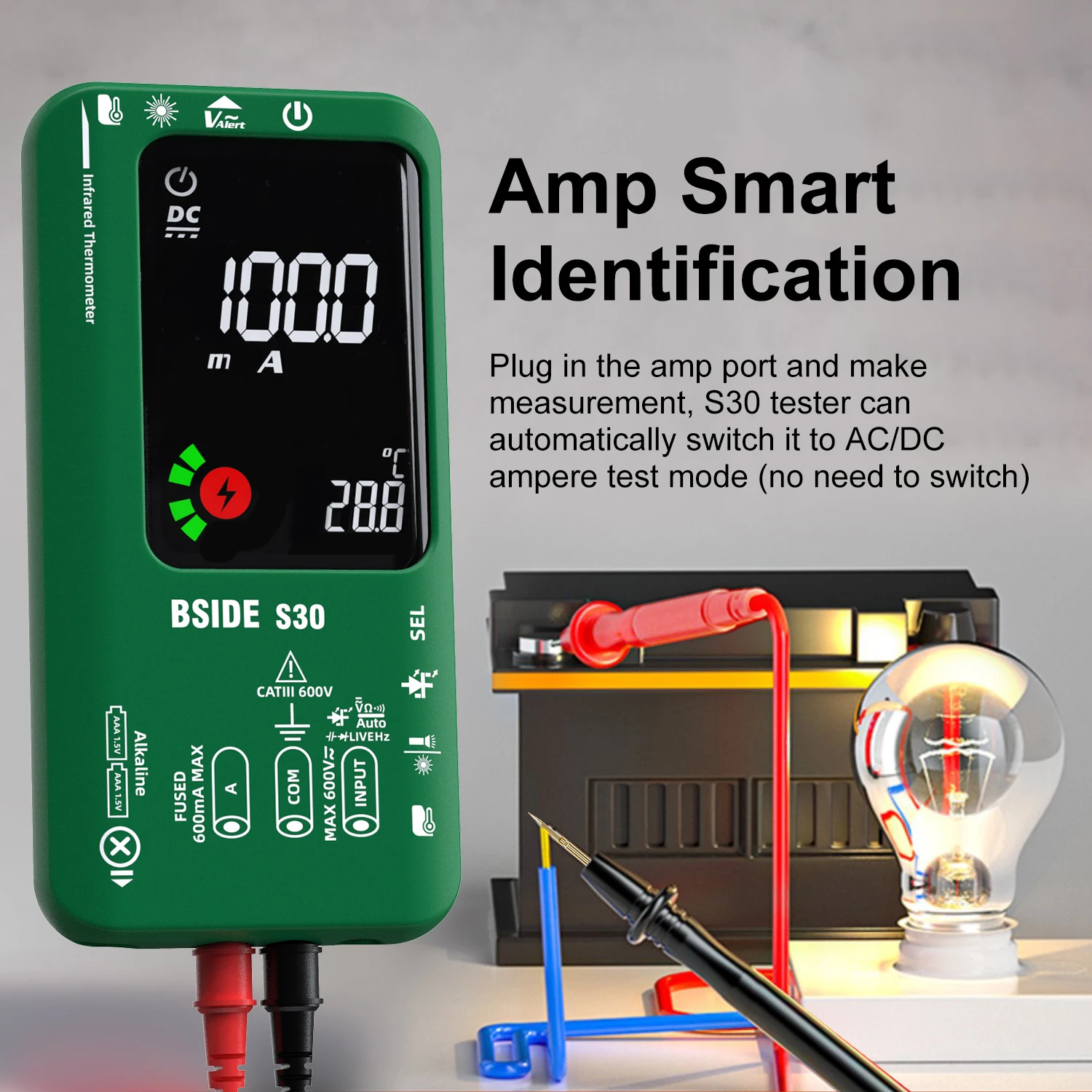 Bside Digital multimeter Smart Multi tister 9999 T-RMS Gleichstrom Wechsels pannung Strom 15V Dioden