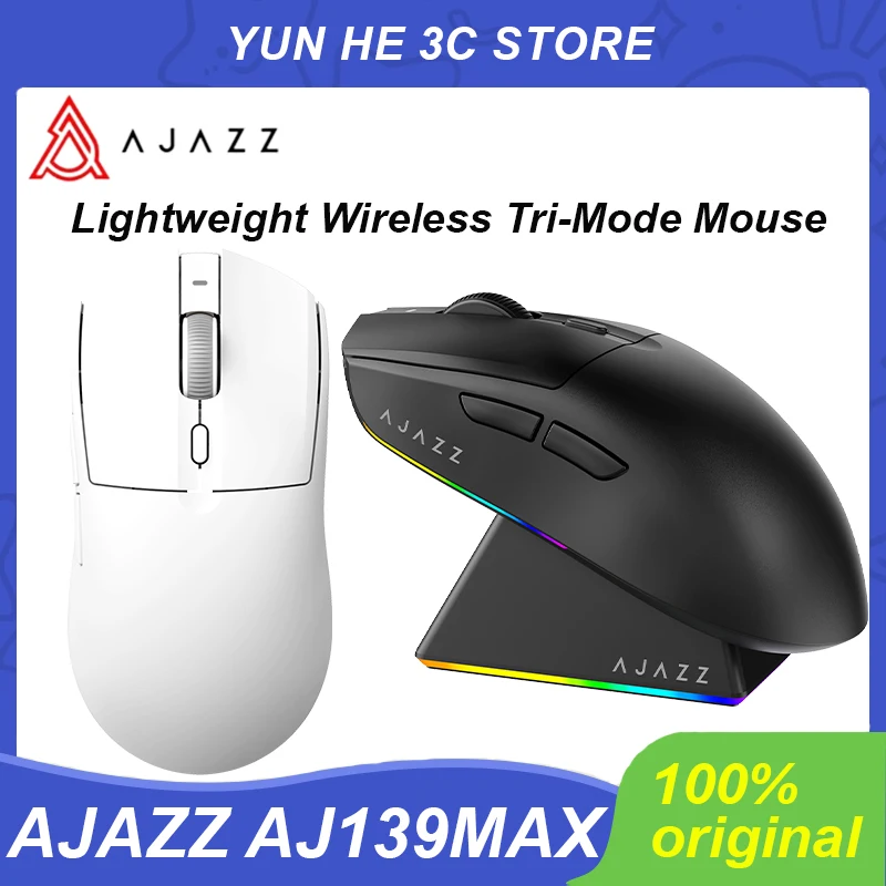 Ajazz aj139 max drahtlose Maus paw3395 2,4 GHz drahtlose Bluetooth 5,0 verdrahtete drei-Modus