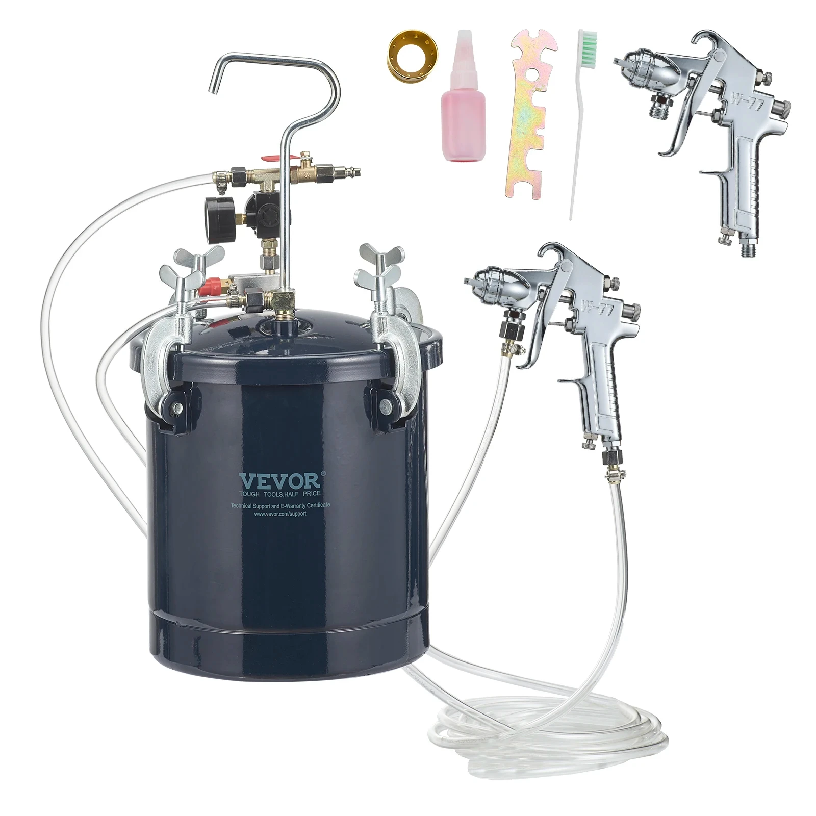 Vevor Sprüh farbe Druckt opf Tank 10l/2,5 gal Luft farbe Druckt opf zwei Düsen zwei Sprüh pistolen
