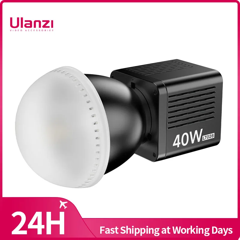 Luz de vídeo LED Ulanzi para câmera  luz de estúdio profissional  40W COB  3400mAh  CRI95 +