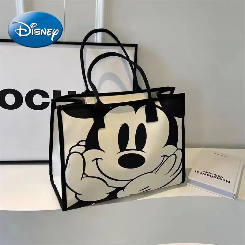 Disney's New Cartoon Mickey Casual Versatile Women's Large-capacity Canvas Bag Fashionable Work