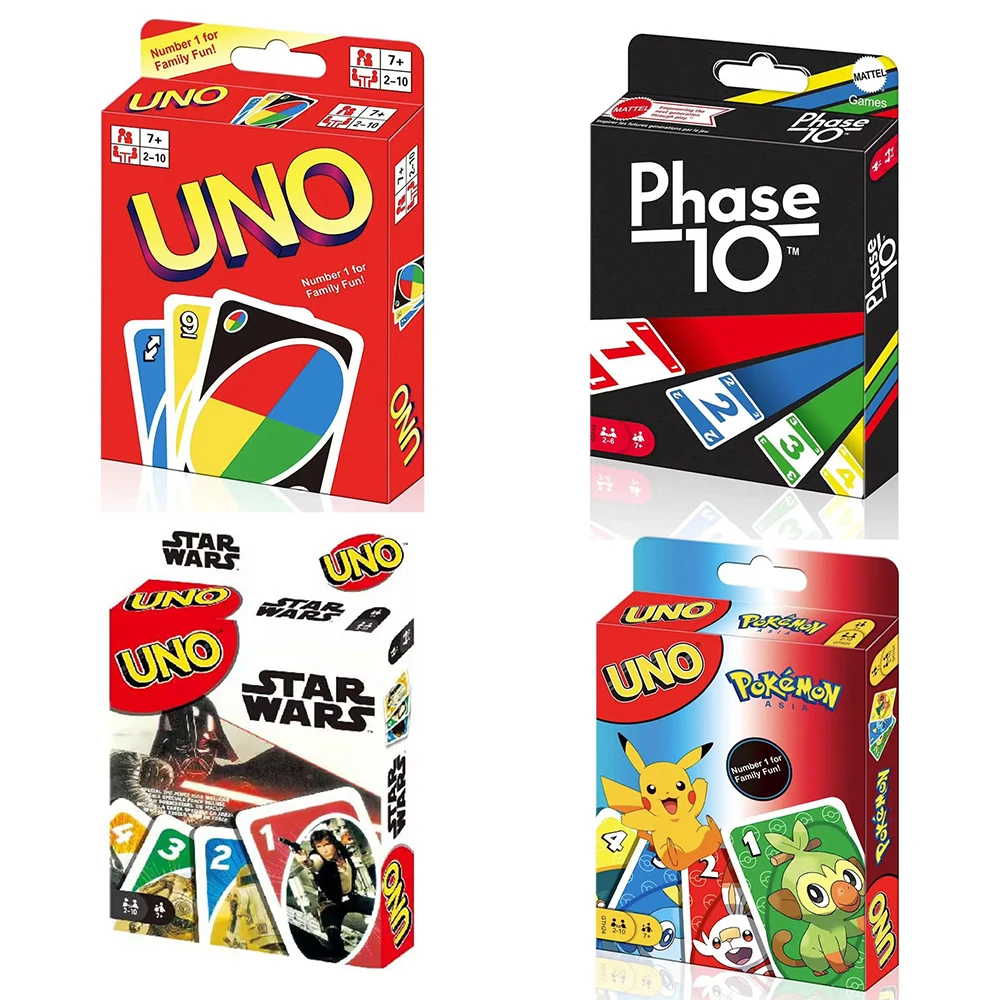 UNO FLIP! Pokemon Board Game Anime Cartoon Phase 10 Pikachu Pattern Family Funny Entertainment Uno