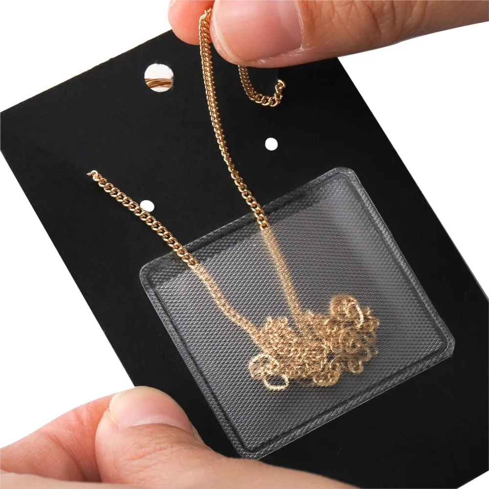 50pcs Necklace Chain Adhesive Pouch Self-Adhesive Pockets for Necklace Display Cards Clear Jewelry