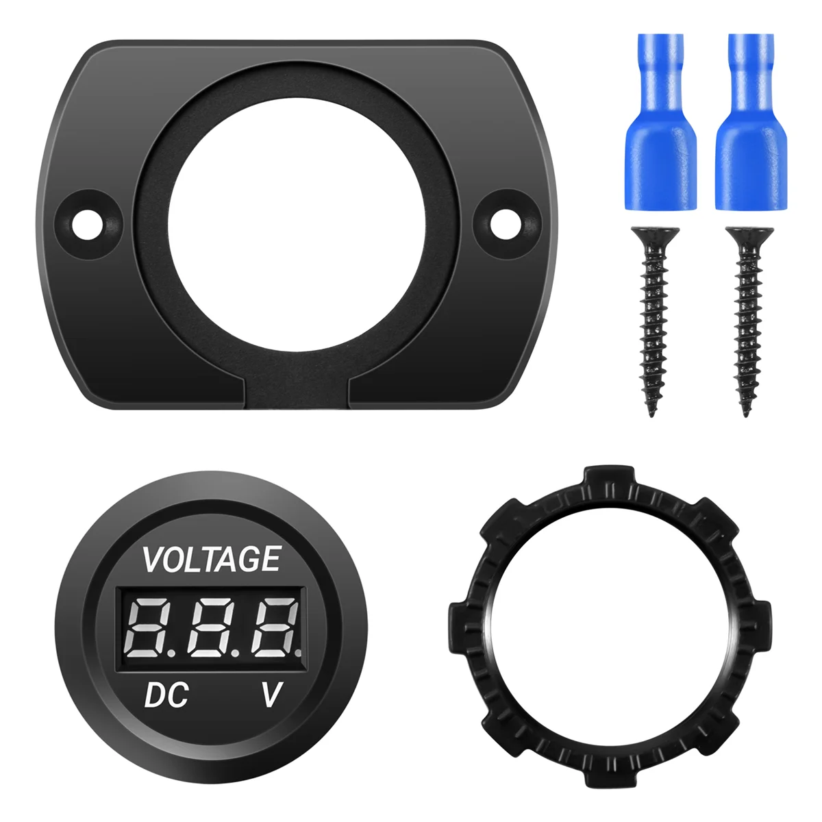12V-24V wasserdichtes Auto Motorrad LED Digital anzeige Voltmeter Spannungs messer schwarz
