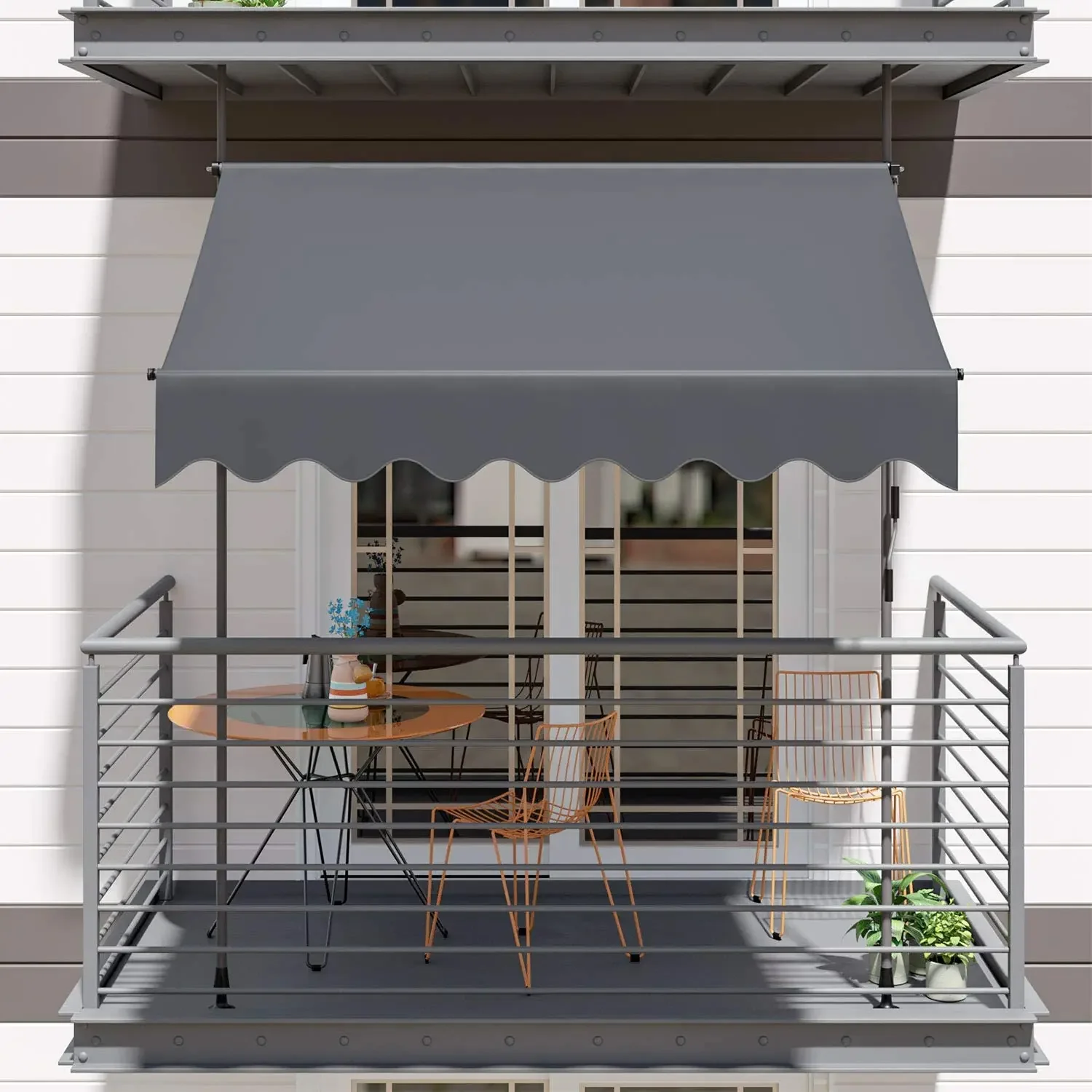 Markise Balkon Terrasse versenkbare Markise uv50 Sonnenschutz Markisen klemme Garten Sonnenschutz