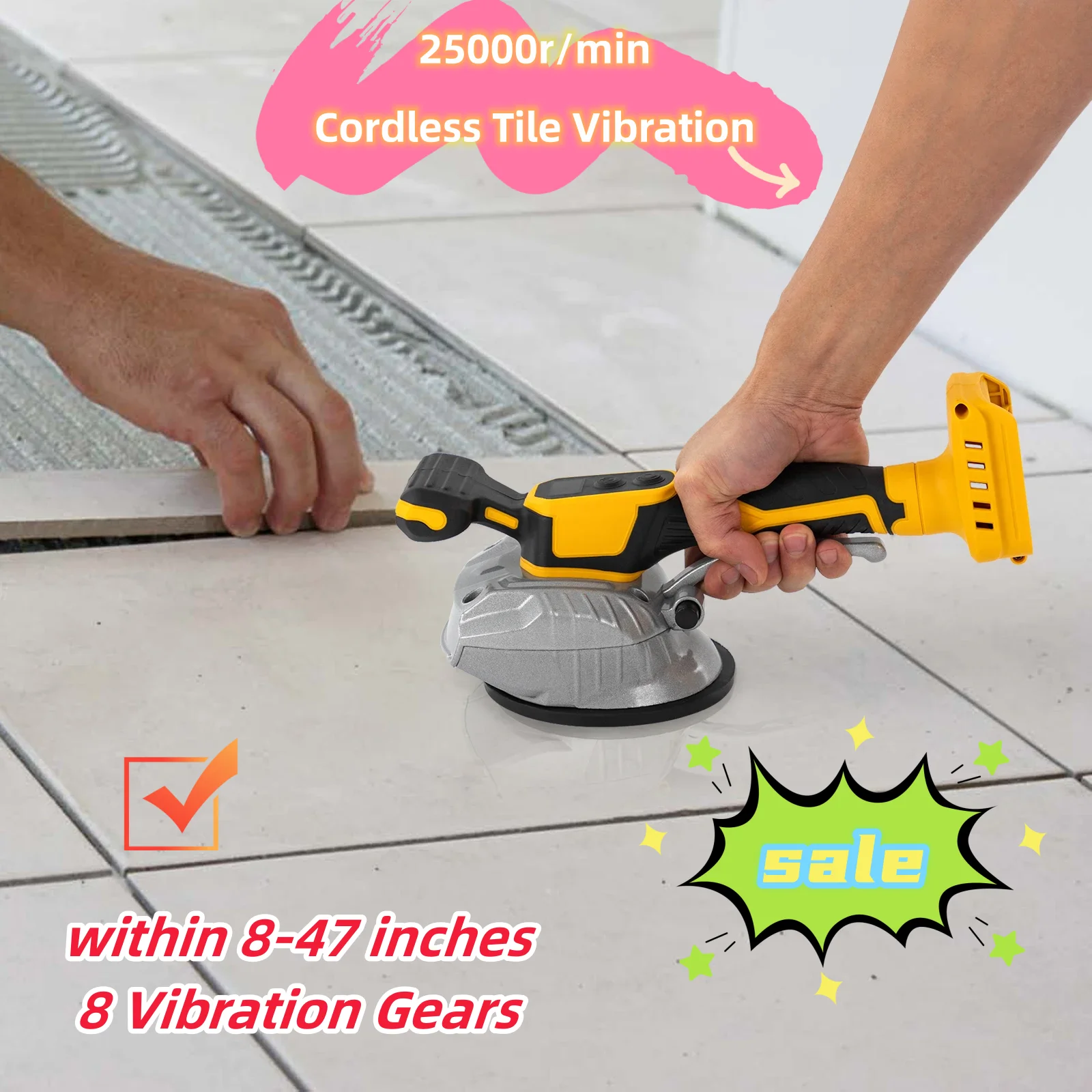 25000 U/min Akku-Fliesen vibrations nivel lier maschine Fliesen pegel innerhalb von 8-47 Zoll 8