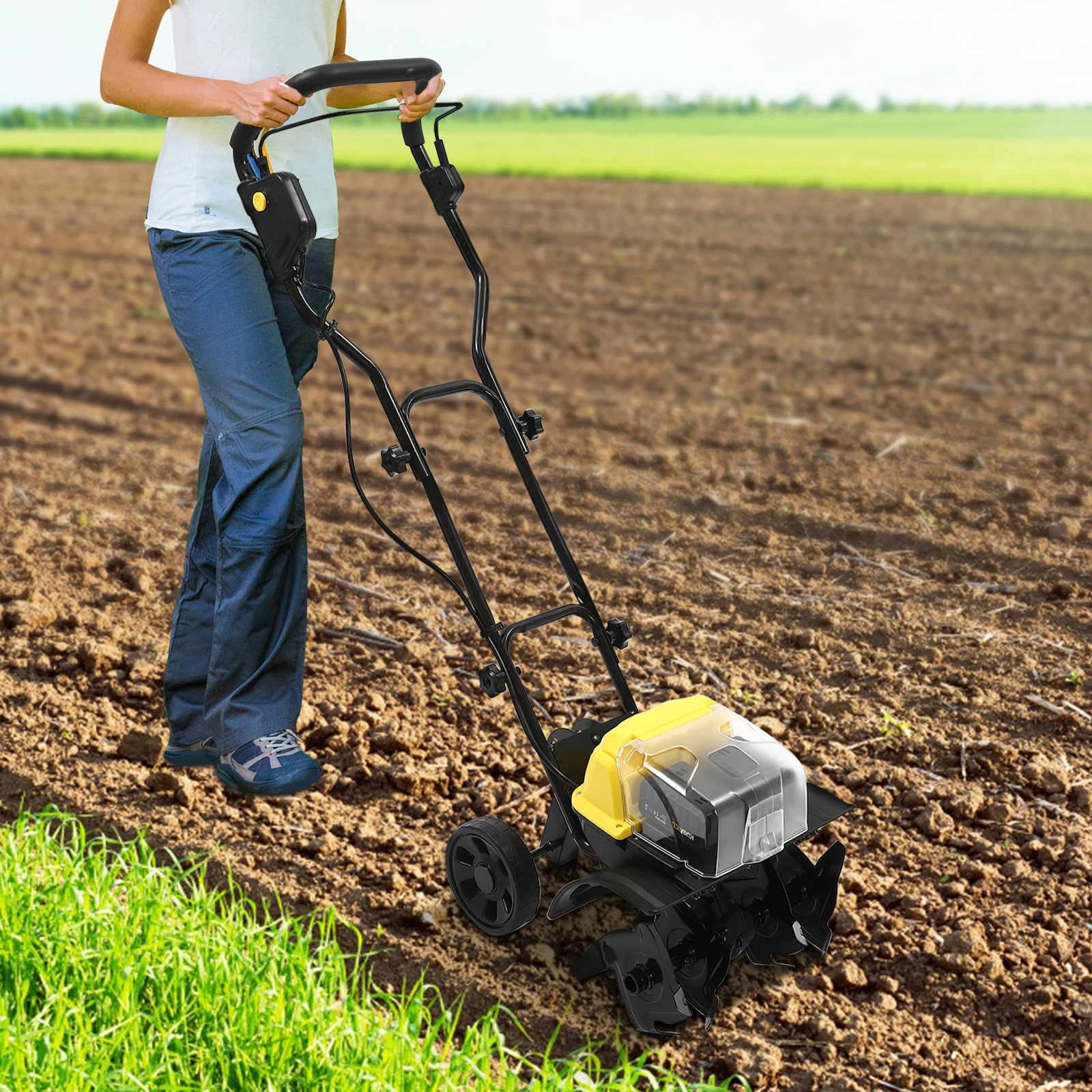 Batterie betriebene Unkraute ntfernungs-und Boden bearbeitungs maschine für Garten-und Rasen