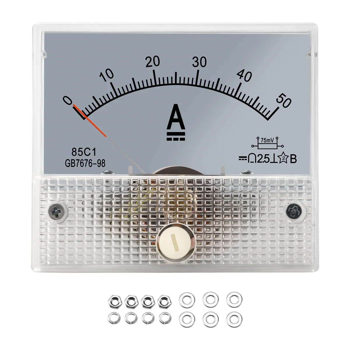 85 c1 DC 0-50a Rechteck Analog Panel Ampere meter
