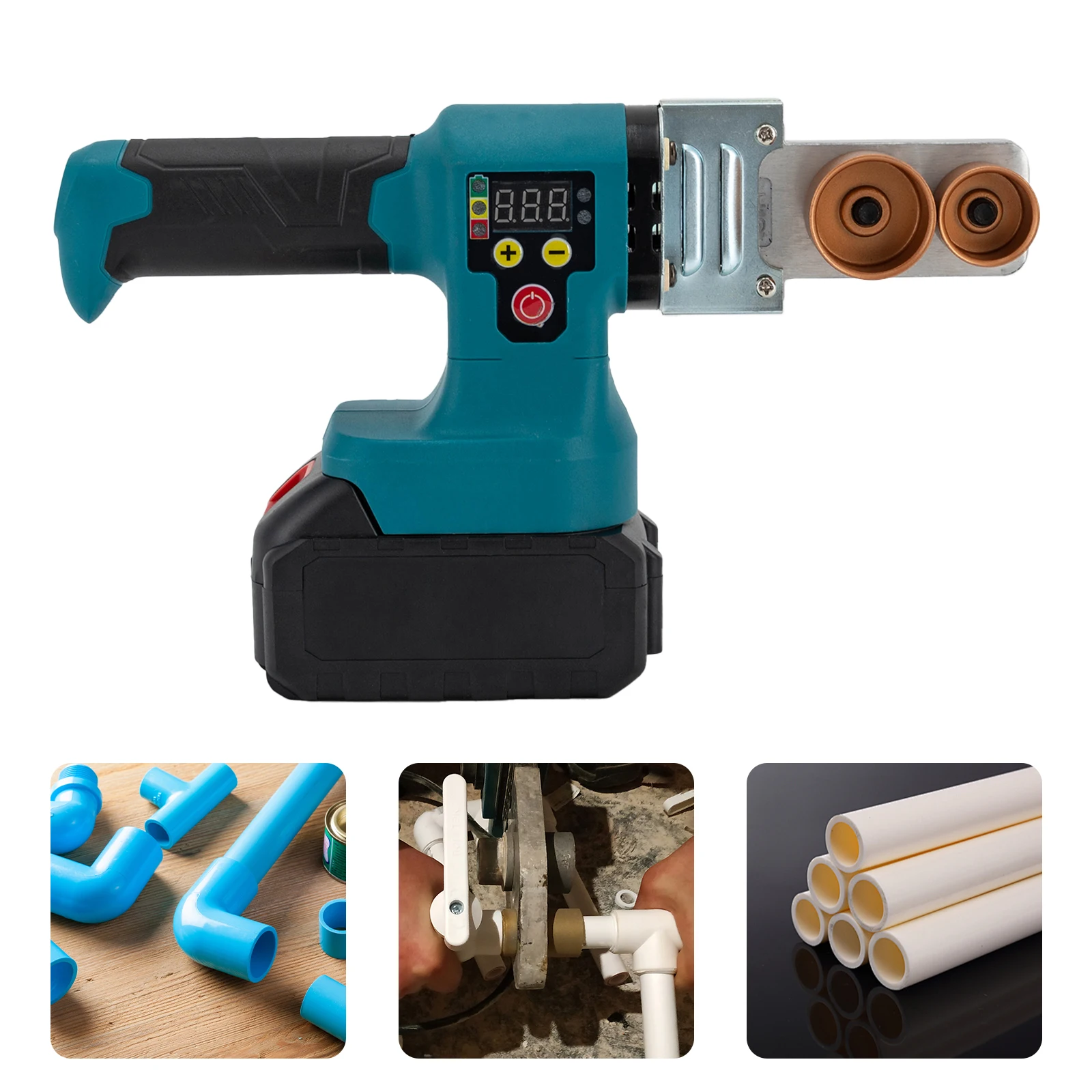 Kunststoffs chweiß gerät Li-Ionen-Batterie Heiß schmelz maschine pe/ppr/pb/ppc Wasser rohrs chweiß