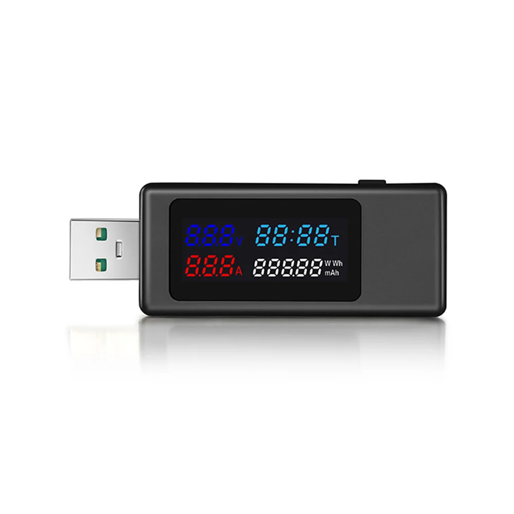 6 in 1 USB-Tester DC4-30V IP-Display Digital Voltage Power Timing Capacity Meter Detektor für Strom,
