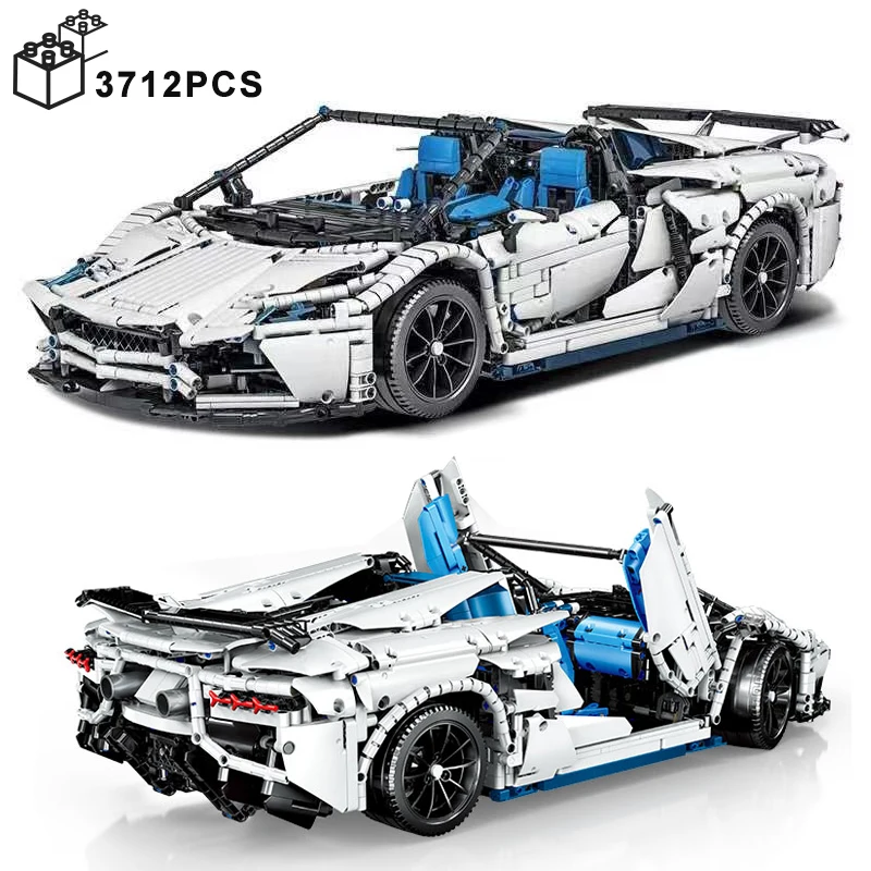 3712pcs technische antike weiße svj lp700 Sportwagen bausteine montieren Ziegel Fahrzeugs pielzeug