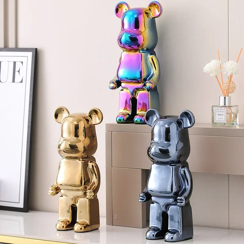 28 cm Esthetische Beer Figuur Keramiek Gewelddadige Beer Standbeelden Beeldje Sculpturen Decor Luxe